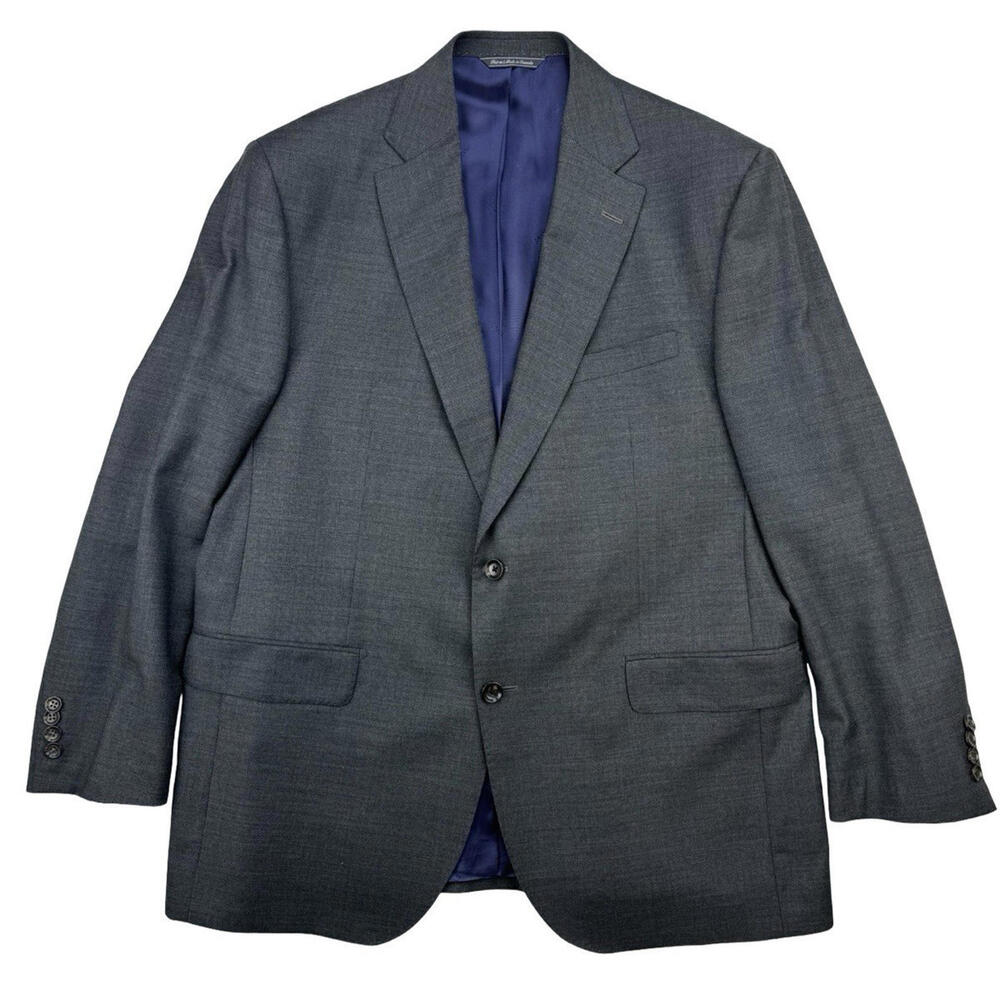 Jack Victor Century CT Modern Fit Wool Blazer Jacket Grey Size US 44 R